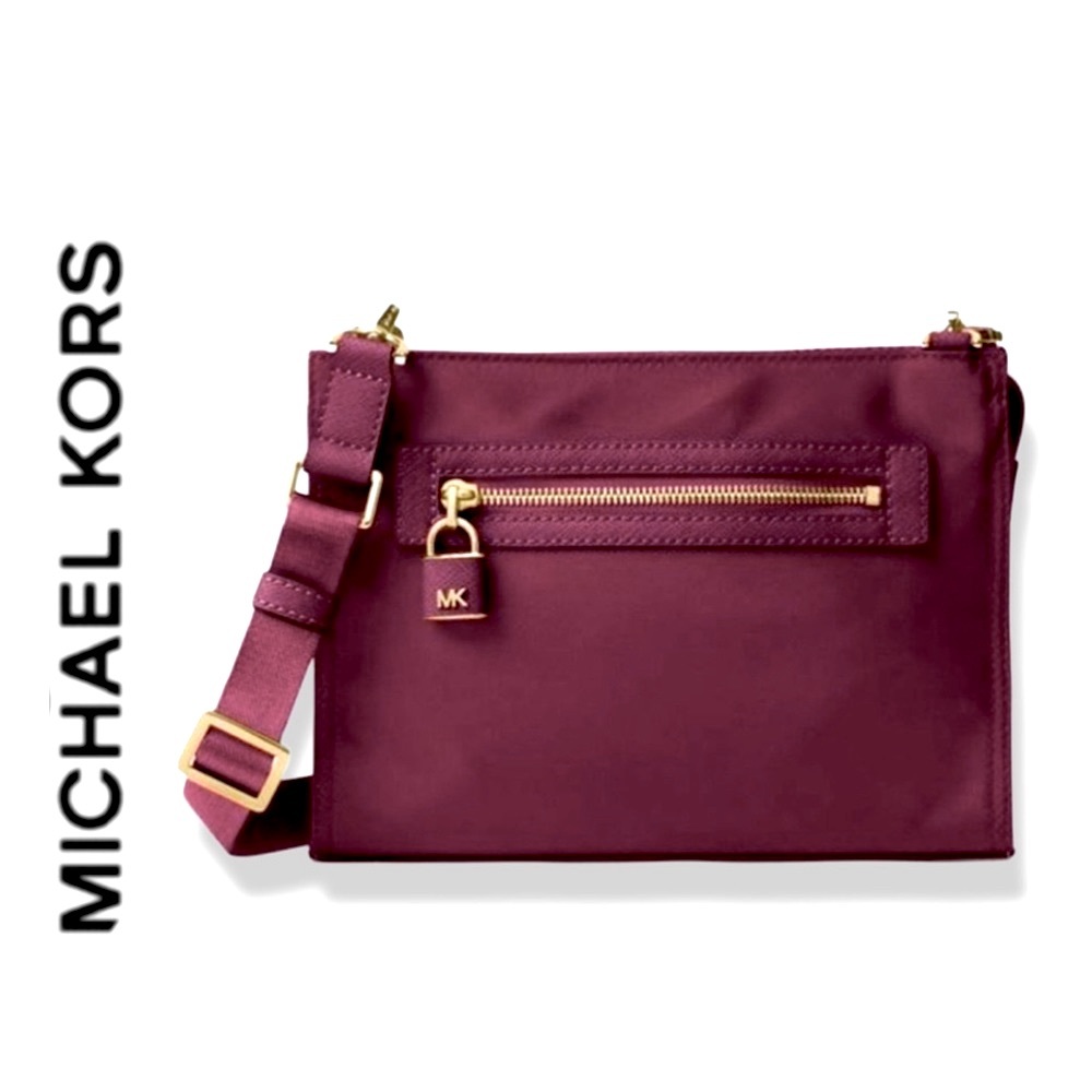 Michael Kors Janie Large Crossbody Handbag Plum w/Gold-toned HW. COA Included!
